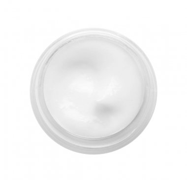 Beyaz arka plan üzerinde el kremi ile jar