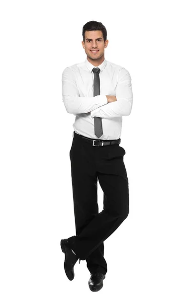 पांढरा पार्श्वभूमीवर औपचारिक कपड्यांमध्ये माणूस — स्टॉक फोटो, इमेज