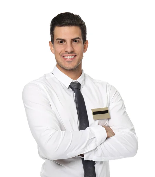 Mann in formeller Kleidung auf weißem Hintergrund — Stockfoto