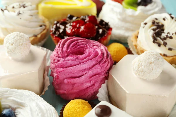 Assortment Tasty Sweets Table Closeup — Stock Photo, Image