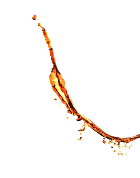 Cola splash on white background
