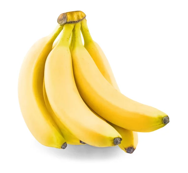 Banda dojrzałych bananów na białym tle — Zdjęcie stockowe