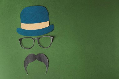 Mutlu Babalar günü kavramı. Kağıt dekor renkli arka plan üzerinde