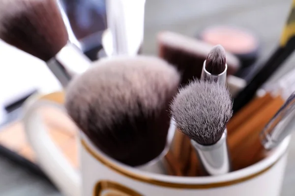 Makeup Brushes Closeup Professional Visage Artist Set — Stock Photo, Image