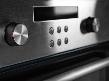Kontrol düğmeleri, closeup ile yeni elektrikli fırın