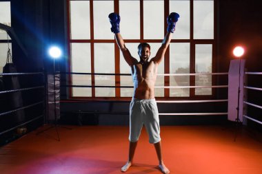 Kazanan genç profesyonel boksör 