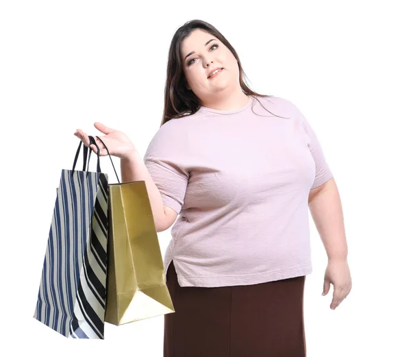 Donna con shopping bags — Foto Stock