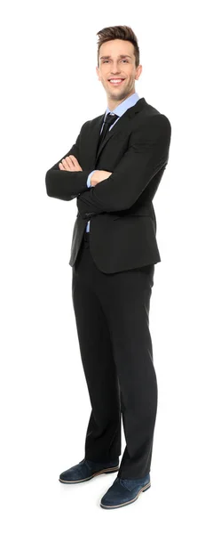 Young man in formal clothes on white background — Stock Photo, Image