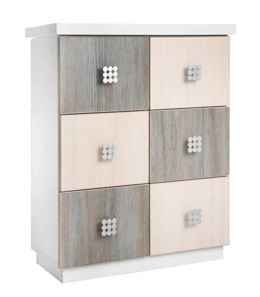 Houten Garderobe Witte Achtergrond — Stockfoto