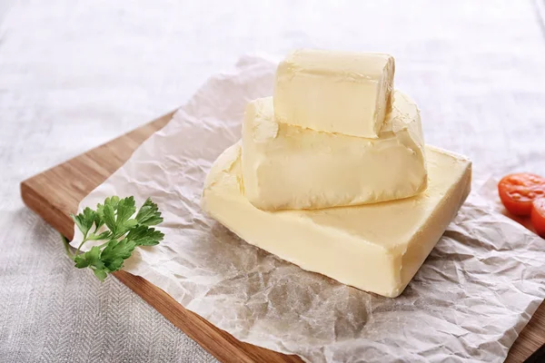 Board Pieces Fresh Butter Table — Stock Photo, Image