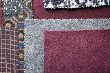 Renkli kumaş örnekleri Üstten Görünüm