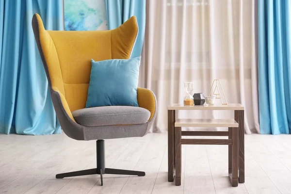 Comfortabele Fauteuil Woonkamer Interieur — Stockfoto