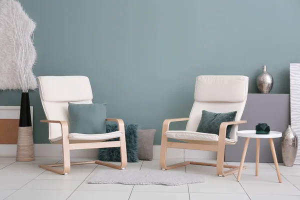 Comfortable Armchairs Modern Living Room — Stock Photo, Image