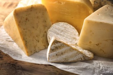 Lezzetli peynir, closeup farklı çeşitleri