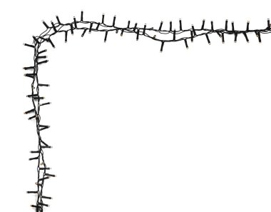 Beyaz arkaplanda Noel ışıkları