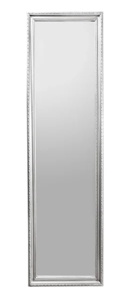 白色背景的现代镜子 — 图库照片