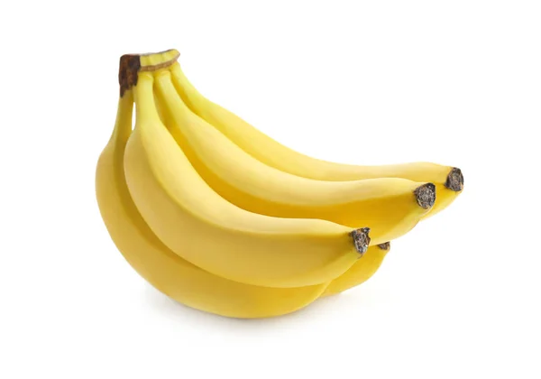 Banda Smacznych Dojrzałych Bananów Białym Tle — Zdjęcie stockowe