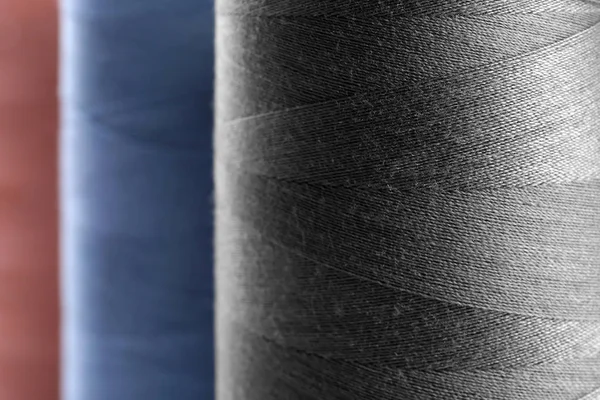 Dark Grey Thread Bobbin Closeup — Stock Photo, Image