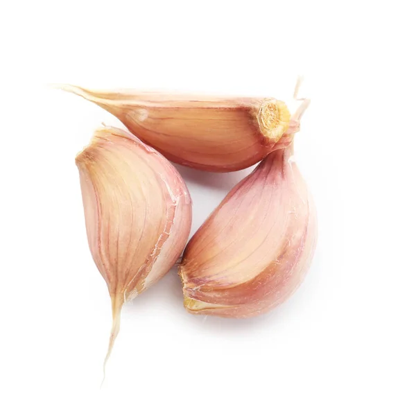 Fresh Garlic Cloves White Background — Stock Photo, Image