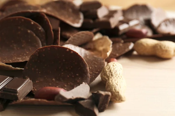 Frites Chocolat Cacahuètes Gros Plan — Photo