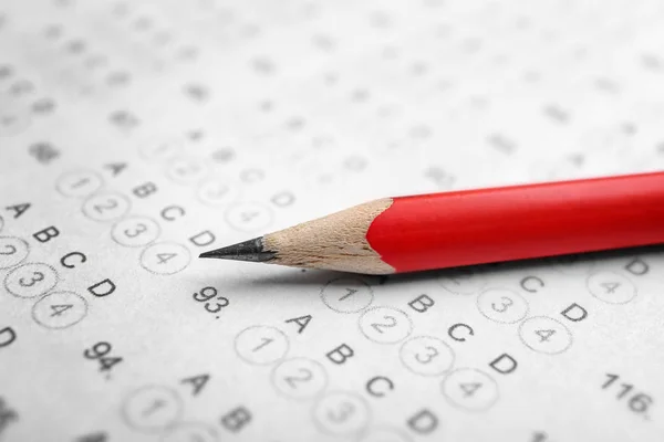 Exam Form Pencil Closeup — Stock Photo, Image
