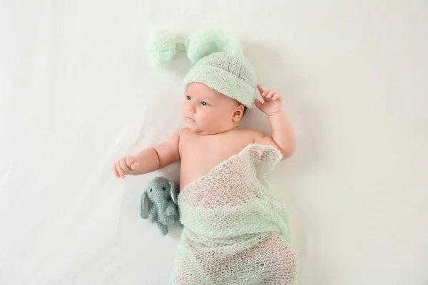 Roztomilé Novorozeně Slon Bílém Pozadí — Stock fotografie