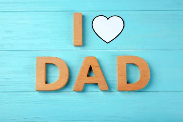 Composition Phrase Love Dad Father Day Wooden Background — Stock Photo, Image