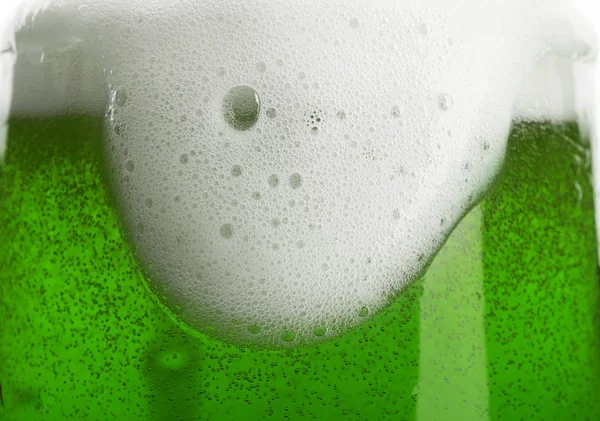 Sklo Zelené Pivo Closeup Oslava Dne Svatého Patrika — Stock fotografie