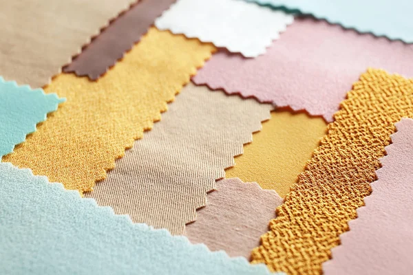 Colorful fabric samples, closeup