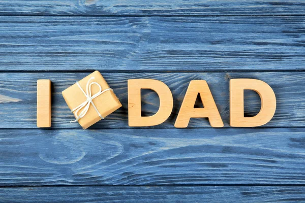 Composition Father Day Wooden Background — Stock Photo, Image