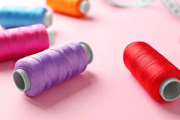 Different Sewing Threads Color Background — Stock Photo, Image