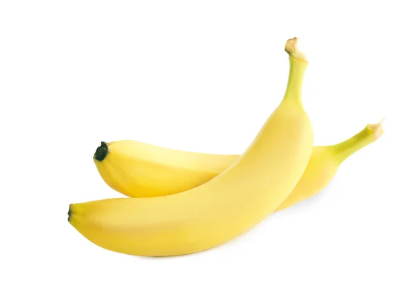 Lekkere Rijpe Bananen Witte Achtergrond — Stockfoto