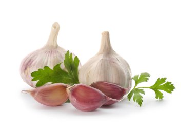 Taze sarımsak ve maydanoz ile kompozisyon