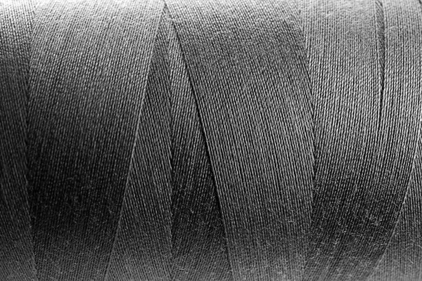Σκούρο Γκρι Νημάτων Μπομπίνα Κοντινό Πλάνο — Φωτογραφία Αρχείου