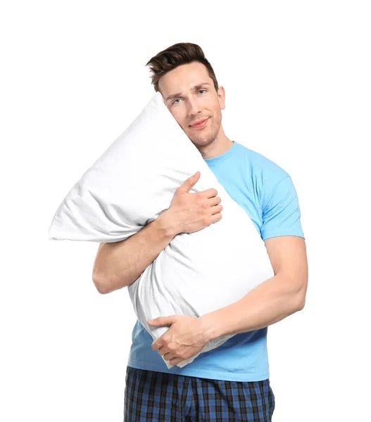 Молодий чоловік з м'якою подушкою — стокове фото