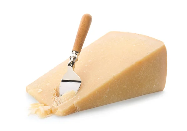 Delicious cheese with knife — Stock Photo, Image
