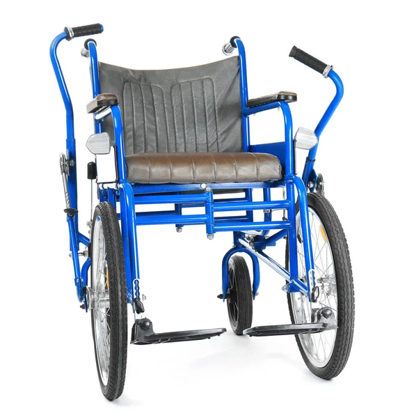 Μπλε Αναπηρική Καρέκλα Λευκό Φόντο — Φωτογραφία Αρχείου