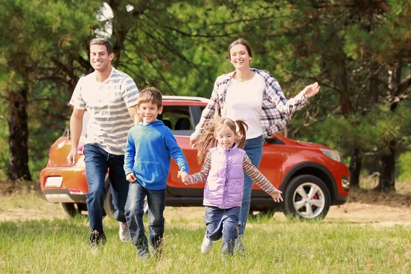 Happy family having fun outdoors — Stock Photo, Image