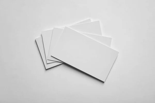 Attrappe Von Visitenkarten Auf Weißem Hintergrund — Stockfoto