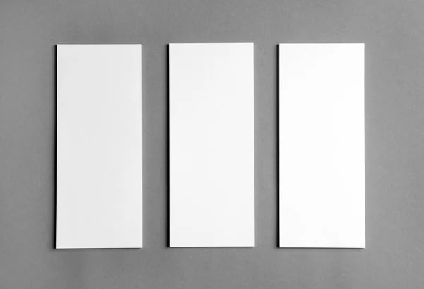 Cartes Blanches Sur Fond Gris Maquette Pour Design — Photo