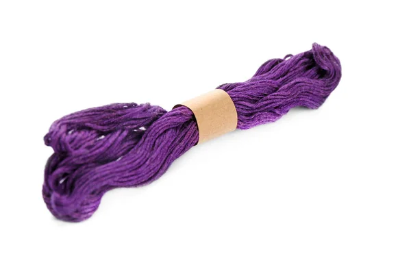 白地に紫の刺繍糸 — ストック写真