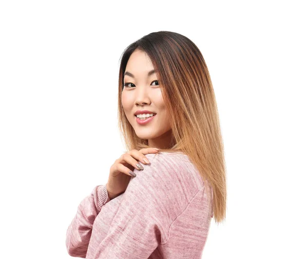 Retrato de una hermosa mujer sonriente — Foto de Stock