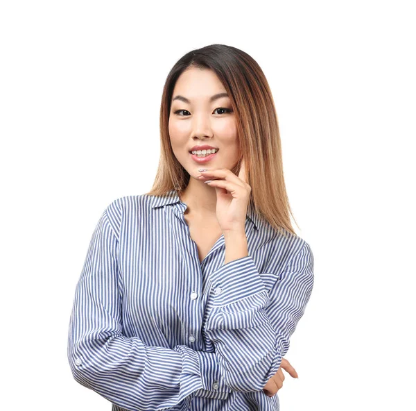 Retrato de una hermosa mujer sonriente — Foto de Stock