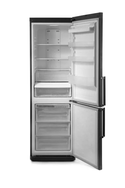 Open Empty Refrigerator White Background — Stock Photo, Image