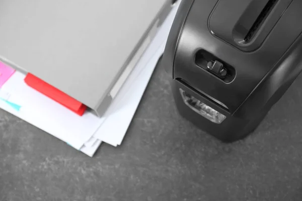 Document Shredder Papers Table Closeup — Stock Photo, Image