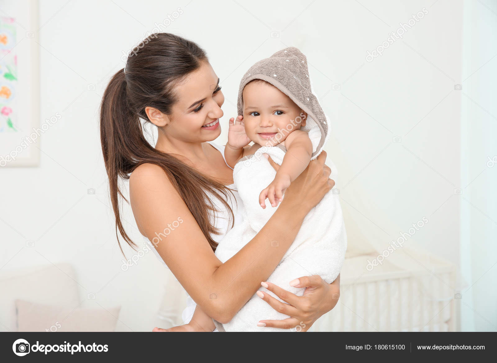 cute baby in towel