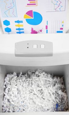 Shredder, closeup ile belgeler yok