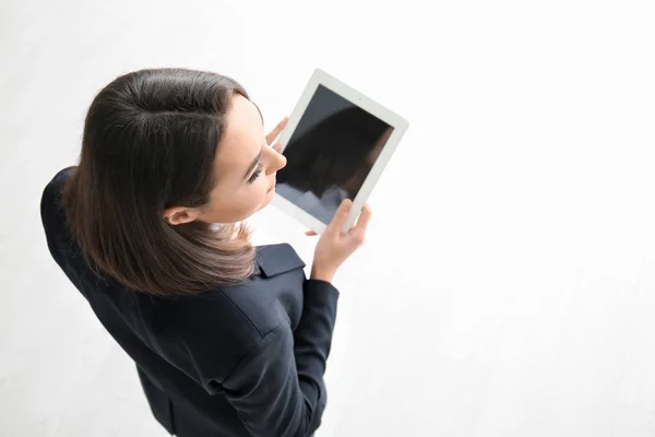 Young Lawyer Tablet Computer Indoors — Stock Photo, Image