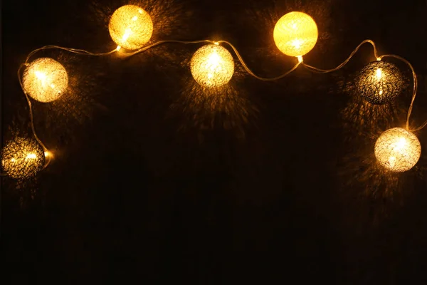 Festive Christmas Lights Dark Background — Stock Photo, Image