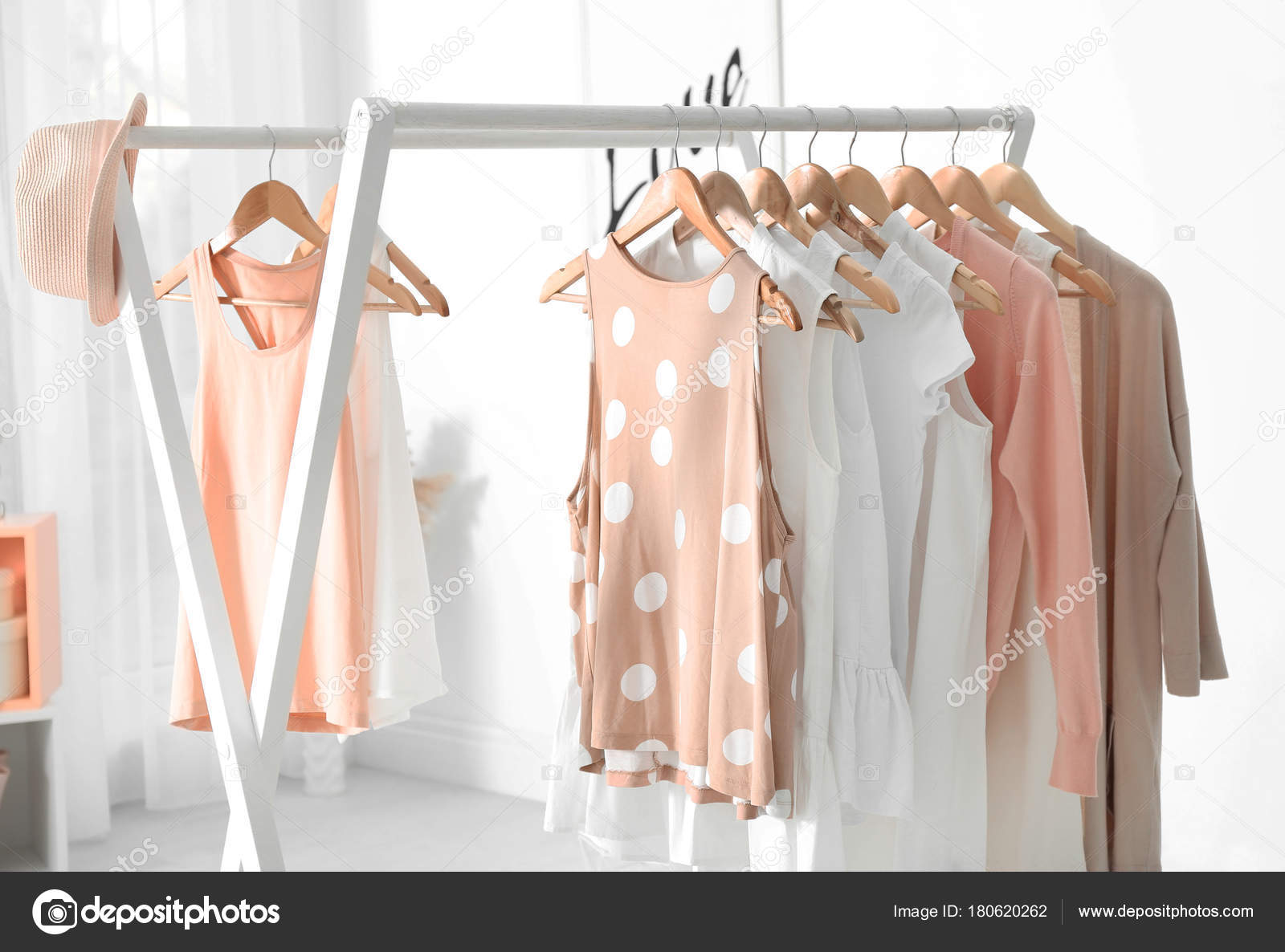 Collection Clothes Hanging Rack Dressing Room Stock Photo by ©belchonock 180620262